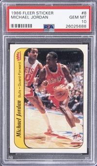 1986-87 Fleer Sticker #8 Michael Jordan Rookie Card – PSA GEM MT 10